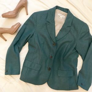 Teal tweed blazer from Coldwater Creek